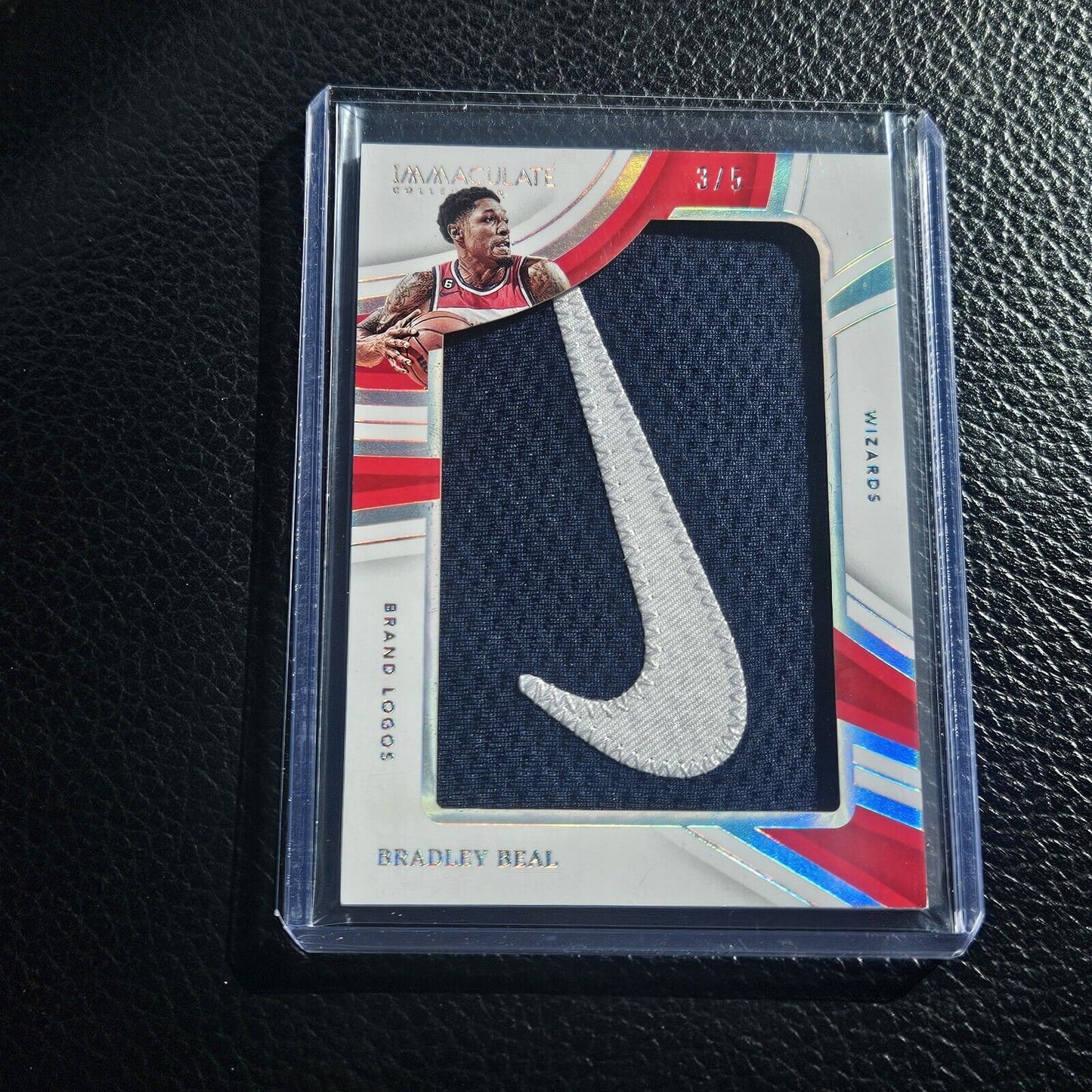 2022-23 Panini Immaculate Bradley Beal Swoosh Logo Card – #3/5