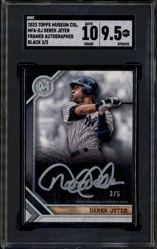 2023 Museum Collection Derek Jeter Auto – Framed Autograph Black #/5, SGC 9.5