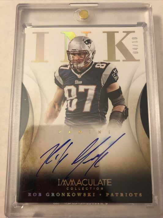 2014 Panini Immaculate Ink Rob Gronkowski Auto – #/10, Patriots/Bucs