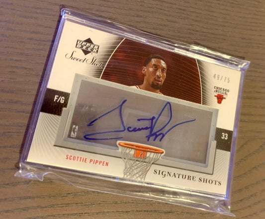 Scottie Pippen Autograph Card – Bulls Signatures Shots, #49/75